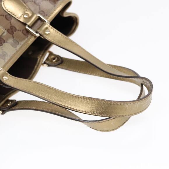 GUCCI GG Crystal Tote Bag Coated Canvas Beige Gold - Picture 7 of 12